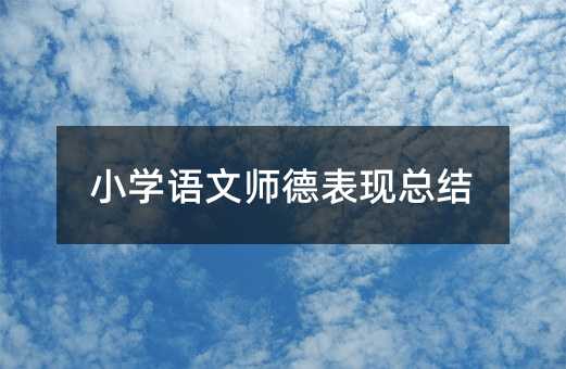 小学语文师德表现总结