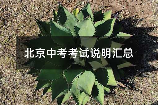 北京中考考试说明汇总