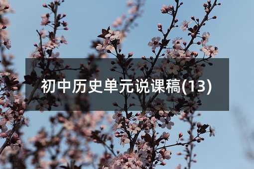 初中历史单元说课稿(13)