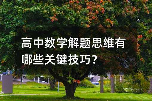 高中数学解题思维有哪些关键技巧?